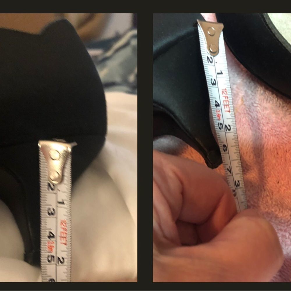 Black scalloped edge 2” pump women heel shoes clothes - Picture 10 of 10